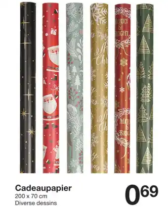 Zeeman Cadeaupapier 200 x 70 cm aanbieding