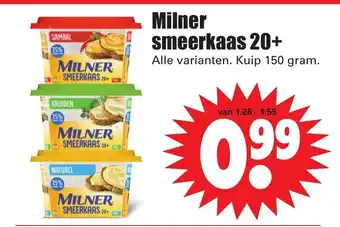 Dirk Milner Smeerkaas 20+ 150g aanbieding