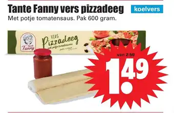 Dirk Tante Fanny verse pizzadeeg 600g aanbieding