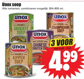 Dirk Unox Soep in blik 3*800ml aanbieding