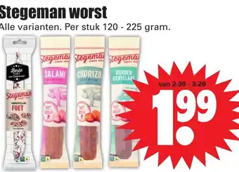 Dirk Stegeman droge worst 120-225g aanbieding