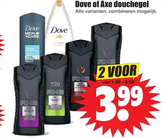 Dirk Dove of Axe douchegel 2st aanbieding