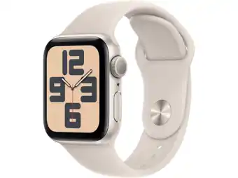 MediaMarkt Apple watch se gps 40 mm sterrenlicht aluminium case/sterrenlicht sport band - s/m aanbieding