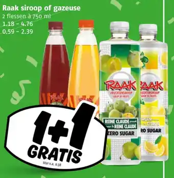 Poiesz Raak siroop of gazeuse aanbieding