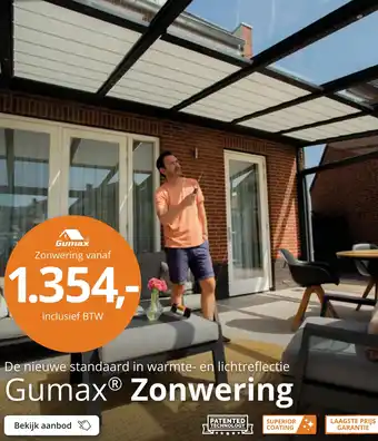 Tuinmaximaal Gumax® zonwering aanbieding