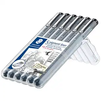 Conrad Staedtler 308 sb6p pigment-liner, 6 linienbreiten,schwarz fineliner zwart 0.05 mm, 0.1 mm, 0.2 mm, 0.3 mm, 0.5 mm, 0.8 mm 6 s aanbieding