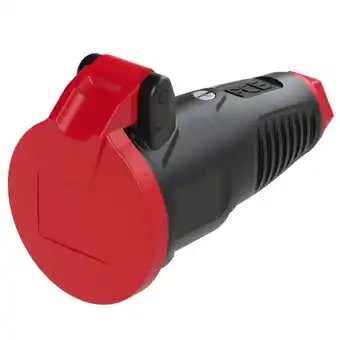 Conrad Pce 2512-src koppeling met randaarde rubber, kunststof 230 v zwart, rood ip54 aanbieding