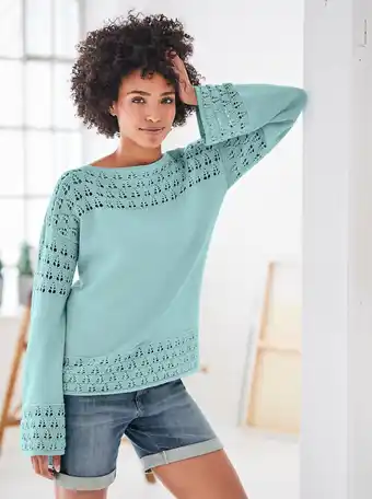 Heine Pullover in blauwgroen van heine aanbieding