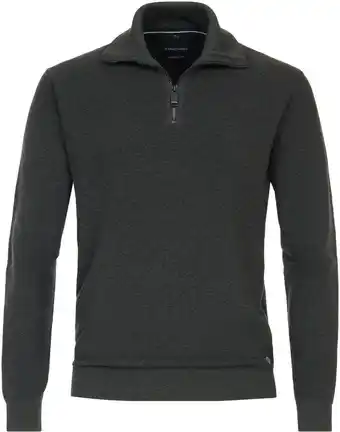 Suitable Casa moda half zip pullover donkergroen aanbieding