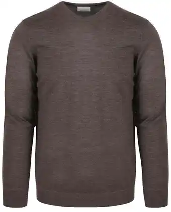 Suitable Profuomo pullover merino taupe aanbieding