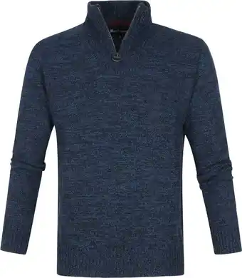 Suitable Barbour half zip trui lamswol donkerblauw aanbieding