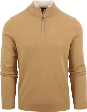 Suitable Boss marlo half zip trui beige aanbieding