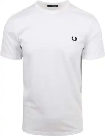 Suitable Fred perry ringer t-shirt wit aanbieding