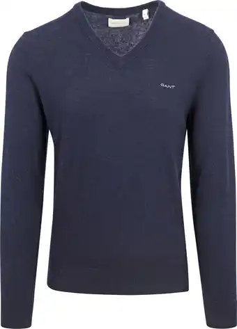 Suitable Gant trui lamswol navy aanbieding