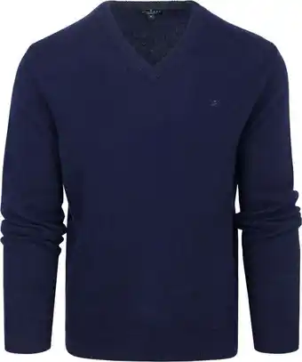 Suitable Hackett pullover wol v-hals navy aanbieding