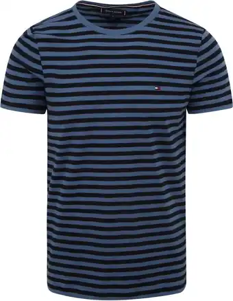 Suitable Tommy hilfiger t-shirt gestreept donkerblauw aanbieding