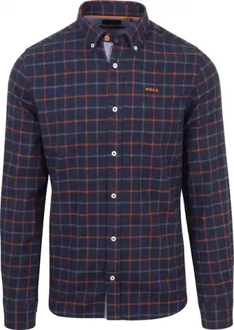 Suitable Nza overhemd tennants flanel ruit donkerblauw aanbieding