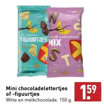 ALDI Mini chocoladelettertjes of -figuurtjes Witte en melkchocolade. 150 g. aanbieding