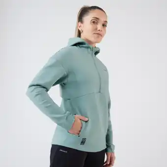 Decathlon Tennissweater met capuchon voor dames dry 900 grijsgroen aanbieding