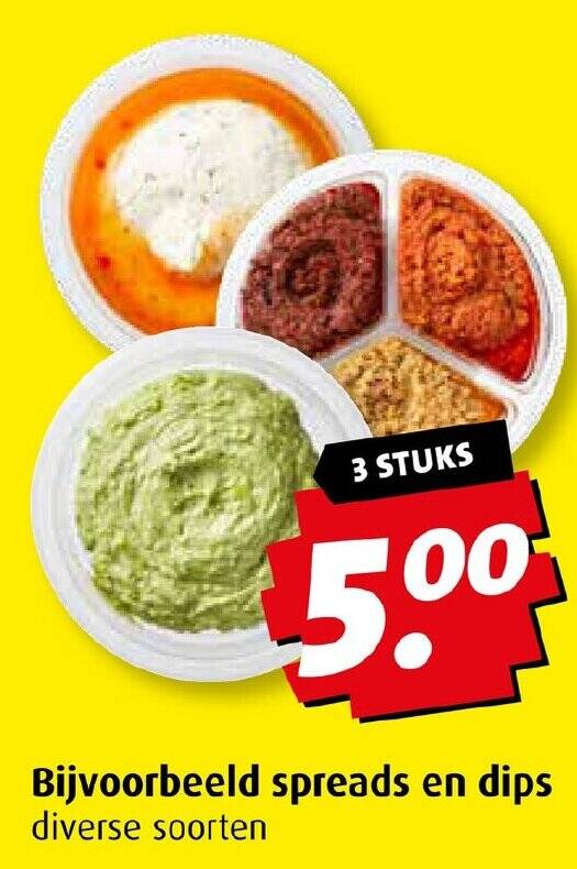 Bijvoorbeeld spreads en dips aanbieding bij Boni