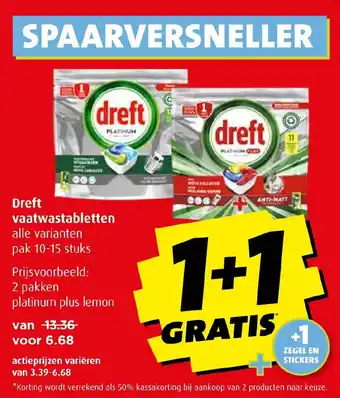 Boni Dreft vaatwastabletten aanbieding