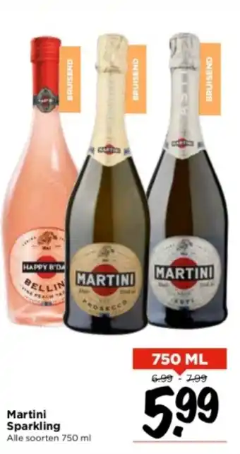 Vomar Voordeelmarkt Martini Sparkling Alle soorten 750 ml aanbieding