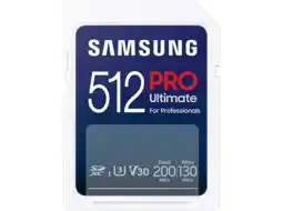 MediaMarkt Samsung samsung pro ultimate met kaartlezer – sd kaart 512 gb 200 & 130 mb/s geheugenkaart camera aanbieding