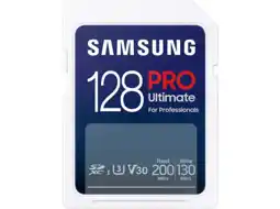 MediaMarkt Samsung samsung pro ultimate – sd kaart 128 gb 200 & 130 mb/s geheugenkaart camera aanbieding