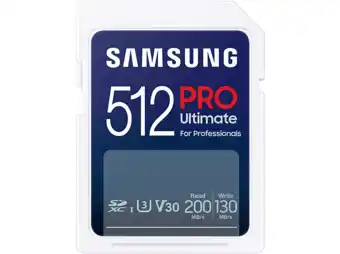 MediaMarkt Samsung samsung pro ultimate – sd kaart 512 gb 200 & 130 mb/s geheugenkaart camera aanbieding