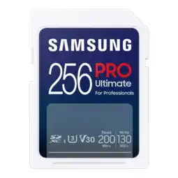 MediaMarkt Samsung samsung pro ultimate – sd kaart 256 gb 200 & 130 mb/s geheugenkaart camera aanbieding
