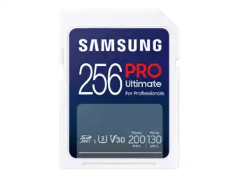 MediaMarkt Samsung samsung pro ultimate – sd kaart 256 gb 200 & 130 mb/s geheugenkaart camera aanbieding
