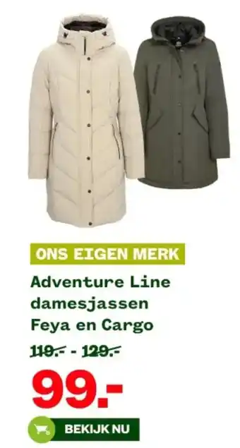 Welkoop Adventure Line damesjassen Feya en Cargo aanbieding