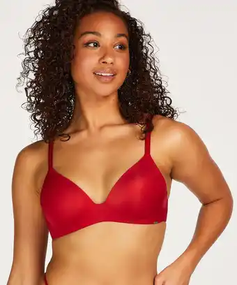 Hunkemoller Hunkemöller voorgevormde push-up bh zonder beugel mona rood aanbieding
