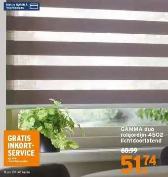 GAMMA Gamma duo rolgordijn 4502 lichtdoorlatend aanbieding