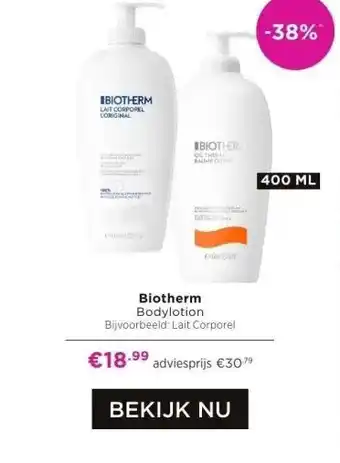 ICI Paris XL Biotherm bodylotion bijvoorbeeld: lait corporel aanbieding