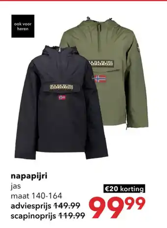 Scapino Napapijri jas maat 140-164 aanbieding