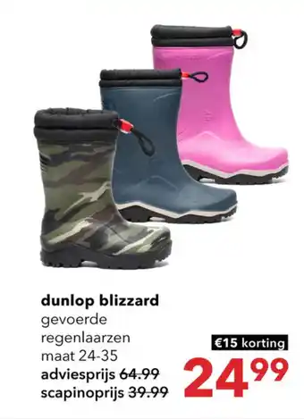 Scapino Dunlop blizzard gevoerde regenlaarzen maat 24-35 aanbieding