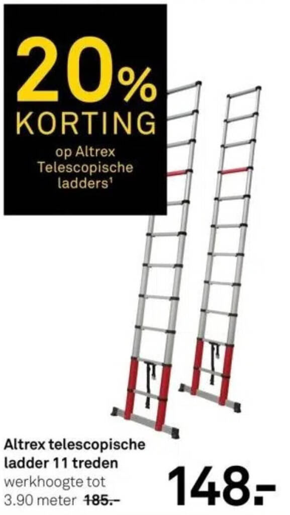 Altrex telescopische ladder 11 treden aanbieding bij Karwei