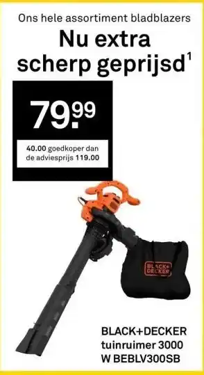 Karwei Black+decker tuinruimer 3000 w beblv300sb aanbieding