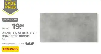 Praxis Wand- en vloertegel concrete grigio aanbieding