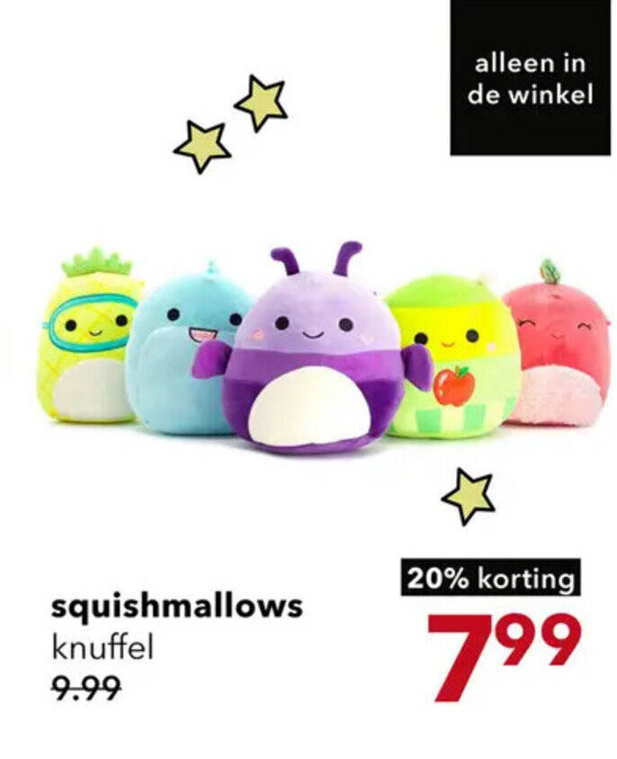 squishmallows knuffel aanbieding bij Scapino