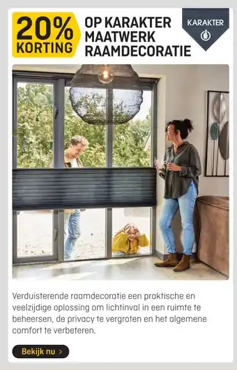 Hubo OP KARAKTER MAATWERK RAAMDECORATIE aanbieding