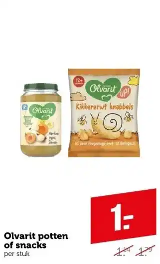 Coop Olvarit potten of snacks aanbieding