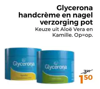 Trekpleister Glycerona handcrème en nagel verzorging pot aanbieding