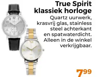 Trekpleister True spirit klassiek horloge aanbieding