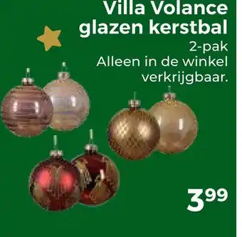 Trekpleister Villa volance glazen kerstbal aanbieding