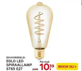 Praxis Eglo Led Spiraallamp ST65 E27 aanbieding