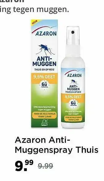 De Online Drogist Azaron Anti-Muggenspray Thuis aanbieding