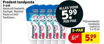 Kruidvat Prodent Tandpasta 5-Pak aanbieding