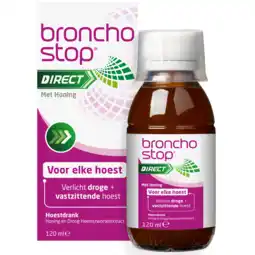 De Online Drogist Bronchostop direct met honing hoestdrank 120ml aanbieding